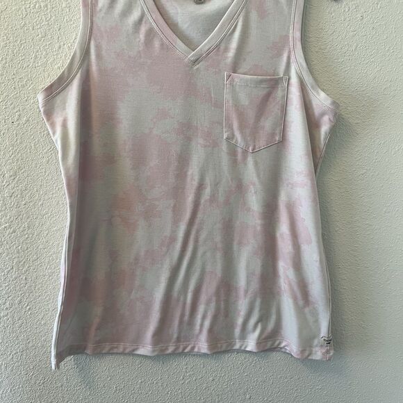 Toad & Co Women's Tank Top Size Med Swifty Pocket Tank Pink Tie Dyed - Picture 5 of 14